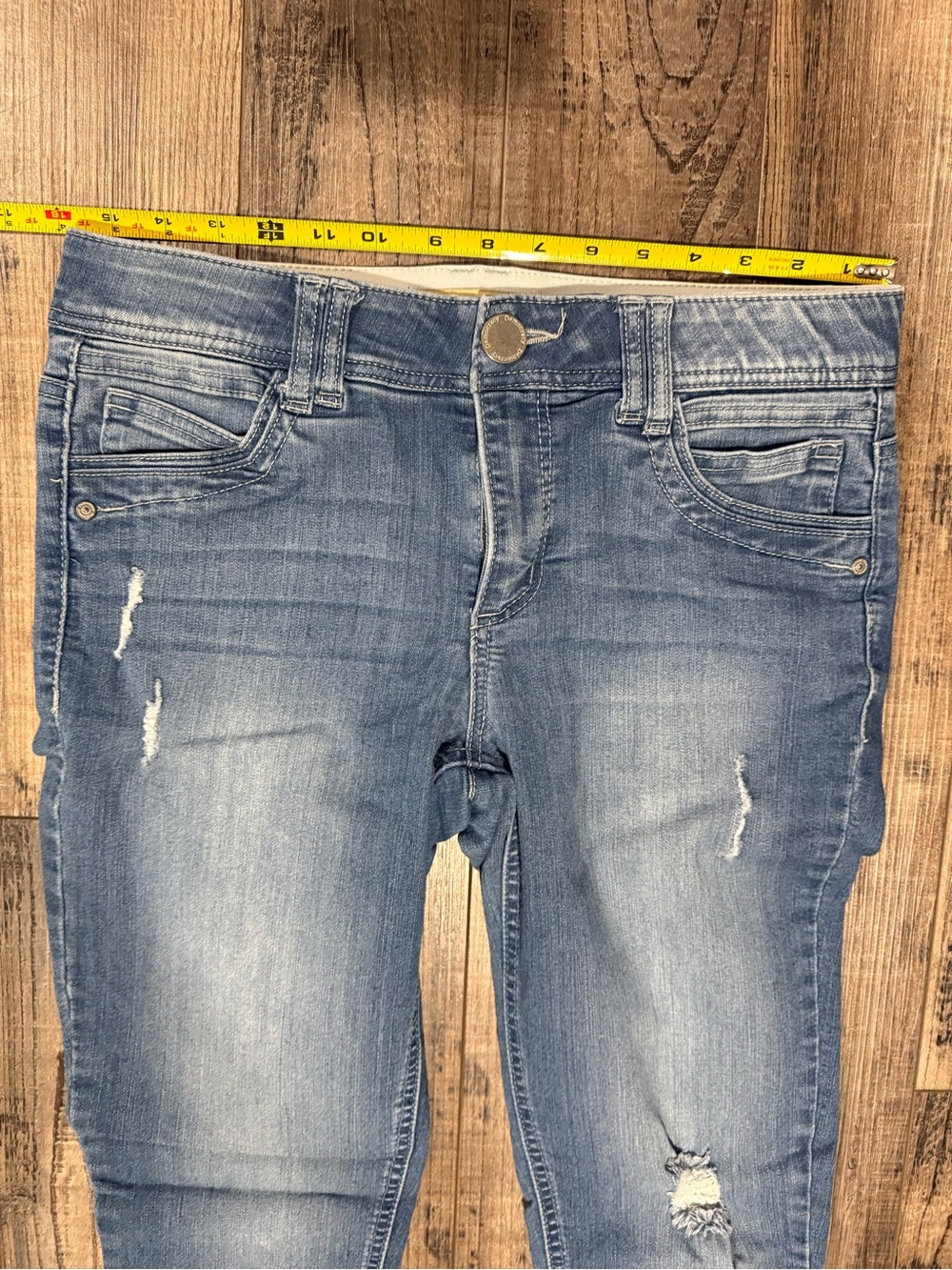 Democracy Skinny Ankle Jeans in Medium Blue with Light Distressing - Picture 5 of 6